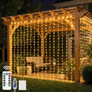 Brightown LED Curtain Lights, 9.8 ft x 9.8 ft