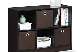 Furinno BASIC Book Shelf, 6-Cube Bookshelf with Open Shelf