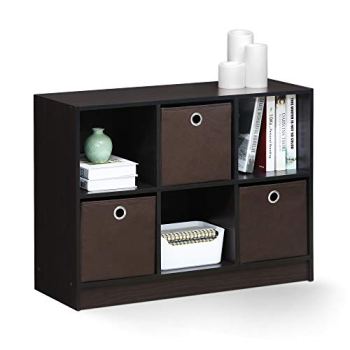 Furinno BASIC Book Shelf, 6-Cube Bookshelf with Open Shelf