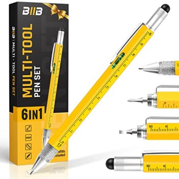 BIIB Gitfs for Men, 6 in 1 Multitool Pen Mens Gifts for Him Dad Boyfriend Husban