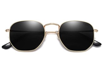 SOJOS Small Square Polarized Sunglasses for Men and Women Polygon Mirrored Lens