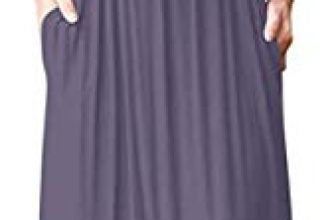 DEARCASE Maxi Dress for Women Purple Gray XX-Large Crewneck Short Sleeves Weddin