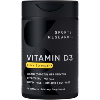 Sports Research Vitamin D3 5000 IU with Coconut MCT Oil