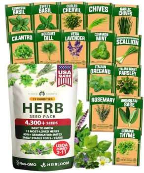 HOME GROWN Herb Seeds for Planting 15-Pack Massive Seed Count 4