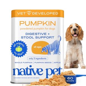 Native Pet Pumpkin for Dogs – Organic Dog Food Topper Powder