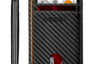 RUNBOX Slim Minimalist Front Pocket RFID Blocking Leather Wallets for Men and Wo