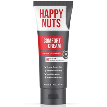 HAPPY NUTS Comfort Cream Deodorant For Men: Anti-Chafing Sweat Defense