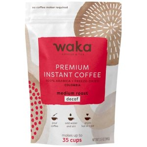 Waka Instant Coffee, Decaffeinated Medium Roast – 100% Arabica Colombian Beans