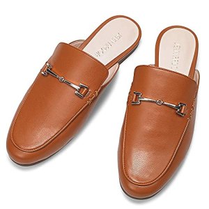 JENN ARDOR Mules for Women Flats Backless Loafers Shoes Slip On Slippers Pointed
