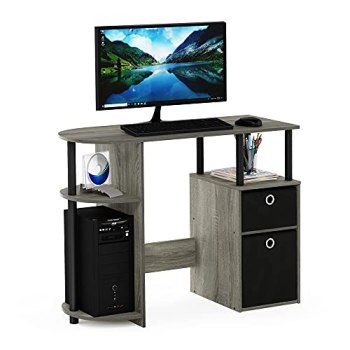 Furinno JAYA Desk, 38.4″ Wide Gaming Desk with Bin Drawers