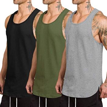 COOFANDY Men’s 3 Pack Quick Dry Workout Tank Top Gym Muscle Tee Fitness Bodybuil