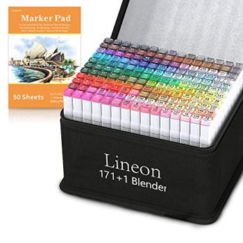 Lineon 172 Colors Alcohol Based Dual Tip Art Markers