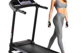 SereneLife Folding Treadmill – Foldable Home Fitness Equipment with LCD for Walk