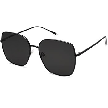 SOJOS Trendy Oversized Square Metal Frame Sunglasses for Women Men Retro Big Fla