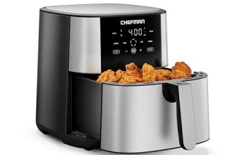 Chefman Air Fryer 8 Qt | TurboFry® 4-in-1 with 450°F Hi-Fry Option for Crispier