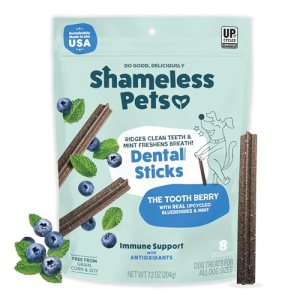 Shameless Pets Blueberry & Mint Dental Chews for Dogs