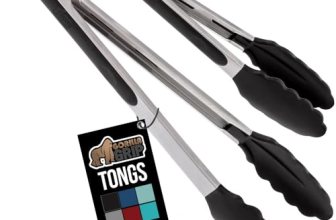 GORILLA GRIP Stainless Steel Heat Resistant Kitchen Tongs for Cooking