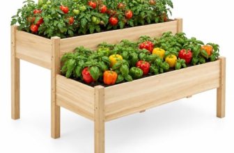 Yaheetech 47x41x30in Wooden Raised Garden Bed Horticulture Outdoor 2 Tiers Eleva