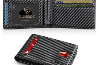 RUNBOX Wallet for Men Slim 11 Credit Card Holder Slots Leather RFID Blocking Sma