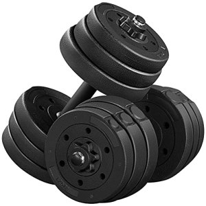 Yaheetech 44 LB Adjustable Dumbbell Weight Set Free Weight Set for Men & Women H