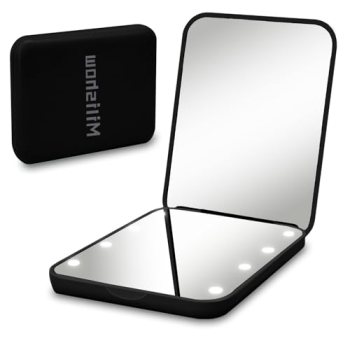 Milishow Compact Mirror, 1x/3x Magnifying LED Pocket Mirror