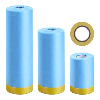 MyLifeUNIT Tape and Drape, 3 Pack Masking Paper with Tape for Automotive Paintin