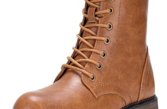 Vepose Women’s Combat Ankle Brown Flat Boots