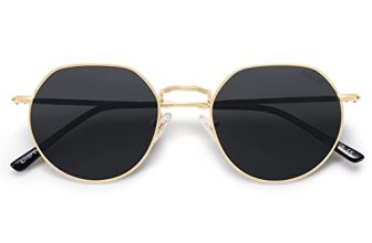 SOJOS Round Polygon Polarized Sunglasses for Women Men Retro Classic Vintage Pan