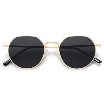 SOJOS Round Polygon Polarized Sunglasses for Women Men Retro Classic Vintage Pan