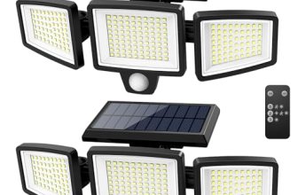 Tuffenough Solar Outdoor Lights 2500LM 210 LED Security Lights with Remote Contr