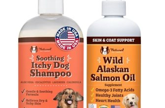 Natural Dog Company Itchy Dog Shampoo (12 oz) Bundle with Wild Alaskan Salmon Oi