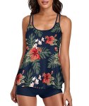 Stylish Swim Suits for Women Slimming Tankini Set Adjustable Straps 2 Piece Swim