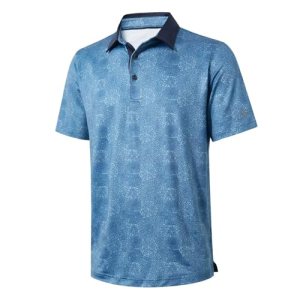 Golf Shirts for Men Dry Fit Short Sleeve Print Performance Moisture Wicking Polo