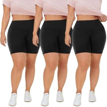 QGGQDD 3 Pack Plus Size 8in Biker Shorts for Women