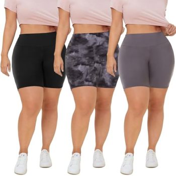 QGGQDD 3 Pack Plus Size Biker Shorts for Women