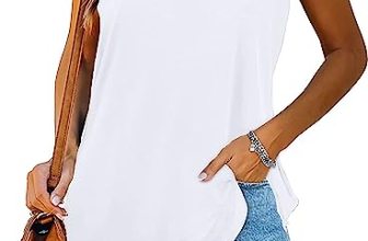 rosemia Womens Tank Tops Summer T Shirts Sleeveless Casual Loose Tunic Blouses(S