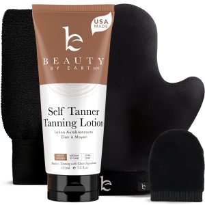 Beauty by Earth Self Tanner with Mitt