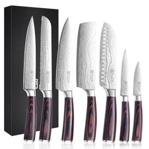 PAUDIN Chef Knife Set, 7 Pieces Kitchen Knife Set