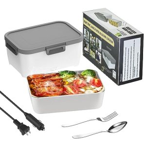ROTTOTOON Electric Food Warmer, 2 in 1 12V/110V Heated Lunch Box (1.8L Large Cap