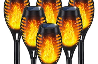 IkeeRuic Solar Lights Outdoor, Solar Torch Light with Flickering Flame for Outdo