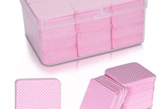Bcowos Pink Lint Free Nail Wipes with Storage Case- 1080PCS Super Absorbent Nail
