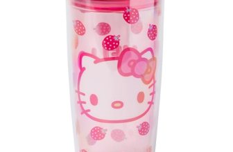 Silver Buffalo Sanrio Hello Kitty Strawberry Double Wall Travel Tumbler with Sli