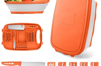 Camping Cutting Board, HI NINGER Collapsible Chopping Board with Colander
