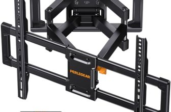 Perlegear UL Listed Full Motion TV Wall Mount for 42-90″ TVs up to 132lbs
