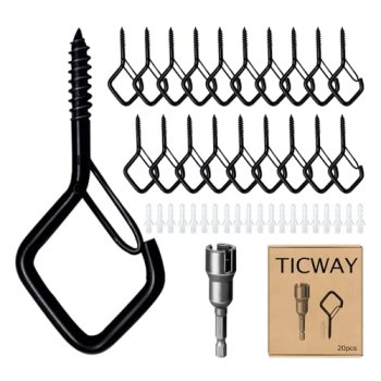 Ticway 20 PCS Q-Hanger Hooks for String Lights