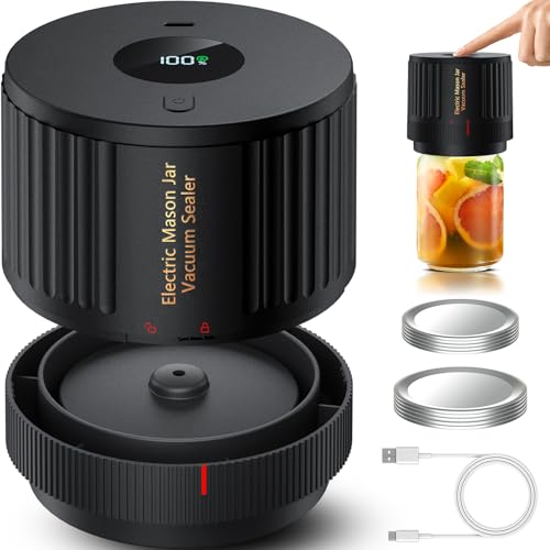 LOVE MOMENT Electric Mason Jar Vacuum Sealer Kit for Wide Mouth and Regular Mout