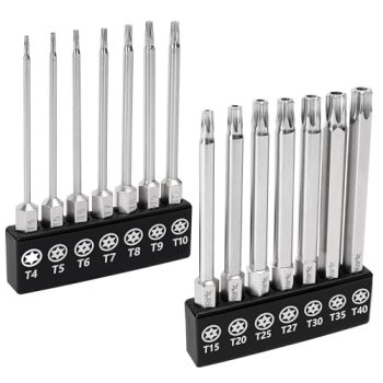 MulWark 14PC Security Torx Bit Set 3″ Long Tamper Proof Star Screwdriver Bit Set