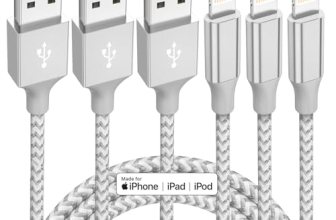 iPhone Charger 3 Pack 10 ft Apple MFi Certified Lightning Nylon Braided Cable Fa