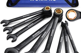 WORKPRO 9-Piece Anti-Slip Ratcheting Combination Wrench Set