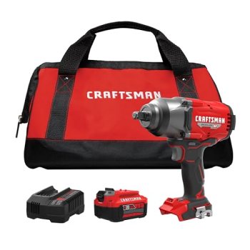 CRAFTSMAN V20 RP Impact Wrench, Cordless, Brushless, High Torque, 1/2 Inch, 4Ah